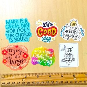 5 for $10: 6 Fresh Starts Themed Vibe Stickers WATERPROOF! 👍 ✨ 🏝️